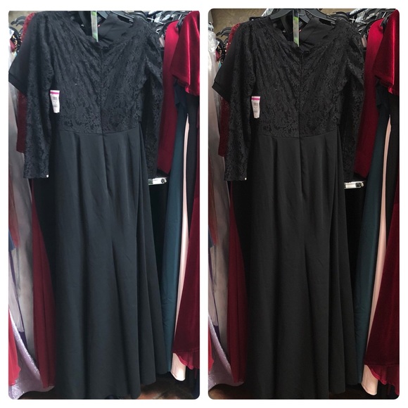 Dessy Collection 3014 Black Lace Top Gown 🤩 R1 - Picture 7 of 17